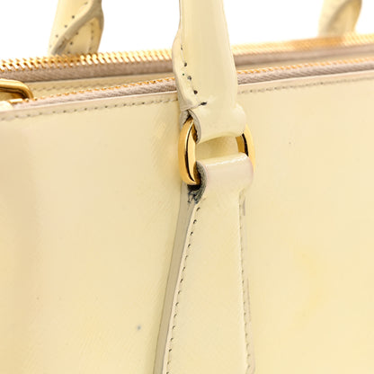 Prada Saffiano Vernice Mini Galleria Double Zip Tote Bianco 15 of 17