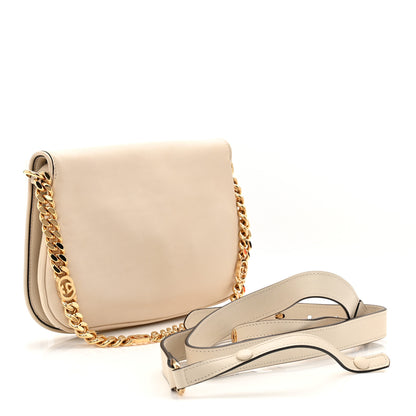 Gucci Roxy Calfskin Blondie Chain Shoulder Flap Bag Mystic White 3 of 10