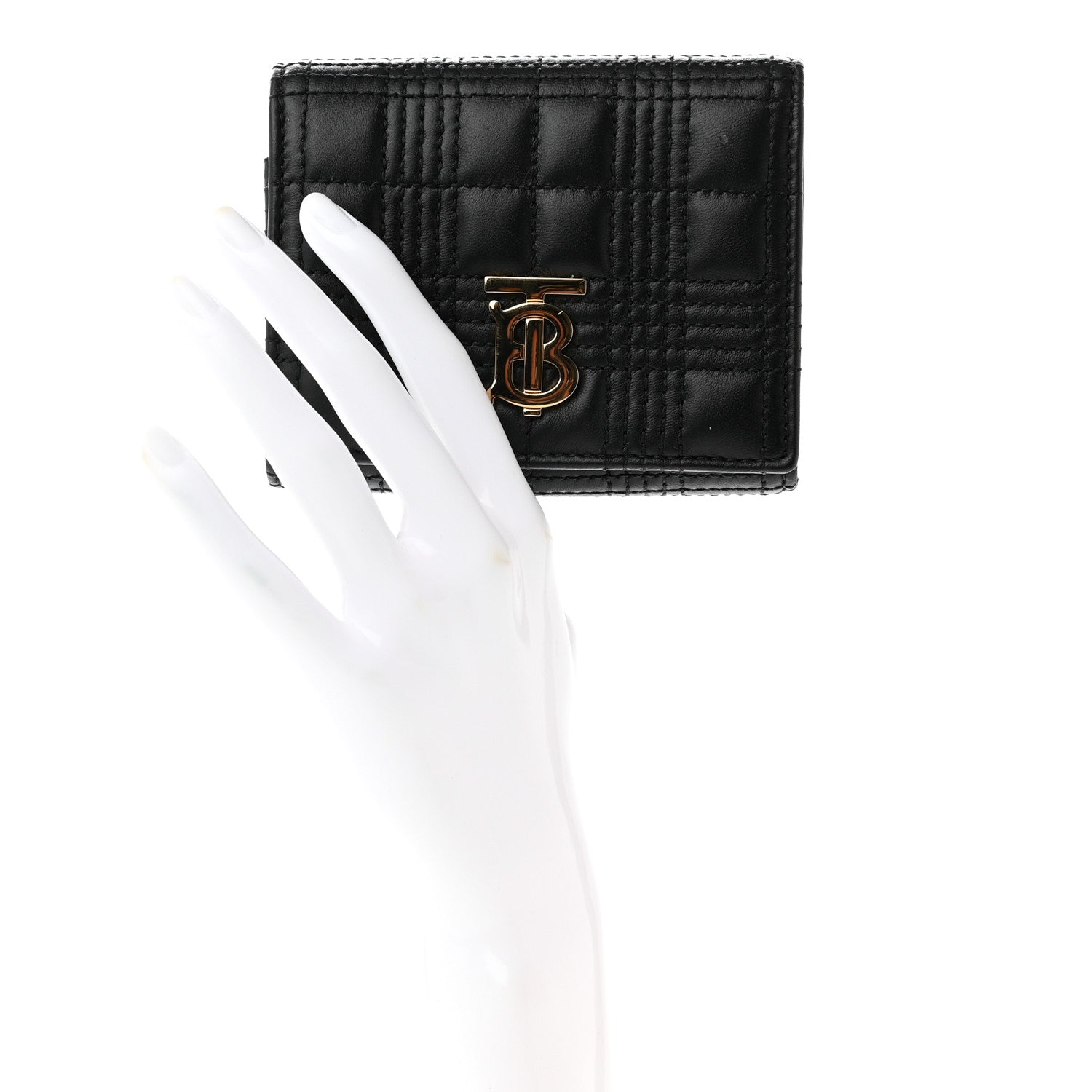 Burberry Lambskin Quilted Small Lola Folding Wallet Black 2 of 7