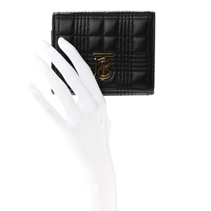 Burberry Lambskin Quilted Small Lola Folding Wallet Black 2 of 7
