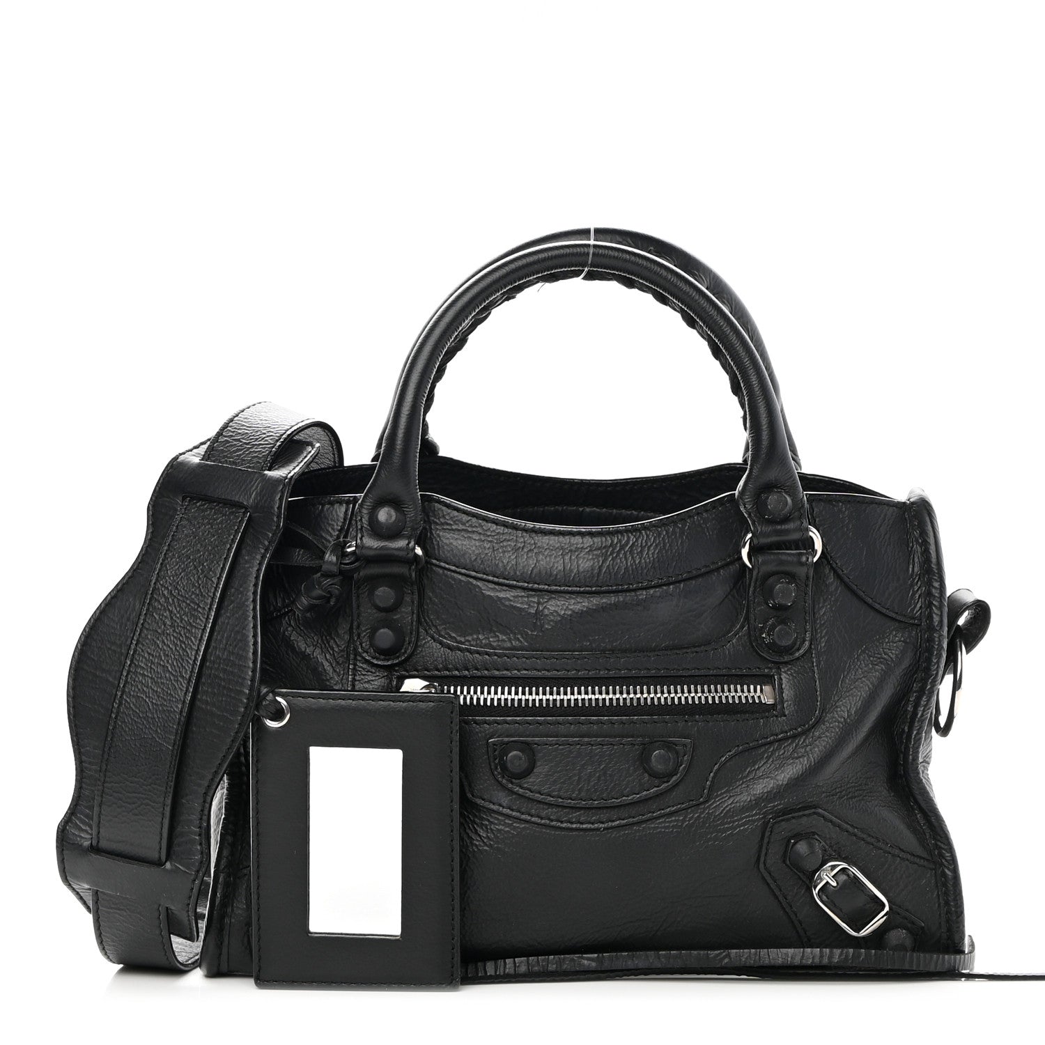 Balenciaga Matte Goatskin Rubber Covered Classic Hardware Mini City Black 1 of 13