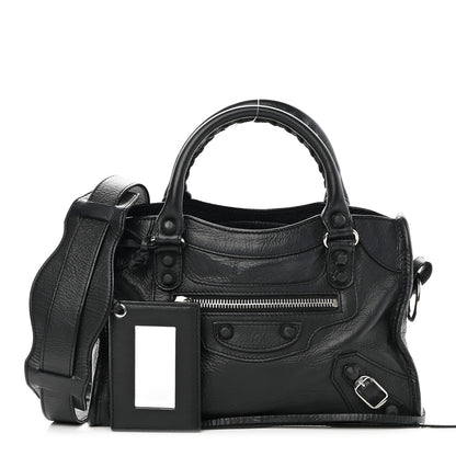 Balenciaga Matte Goatskin Rubber Covered Classic Hardware Mini City Black 1 of 13