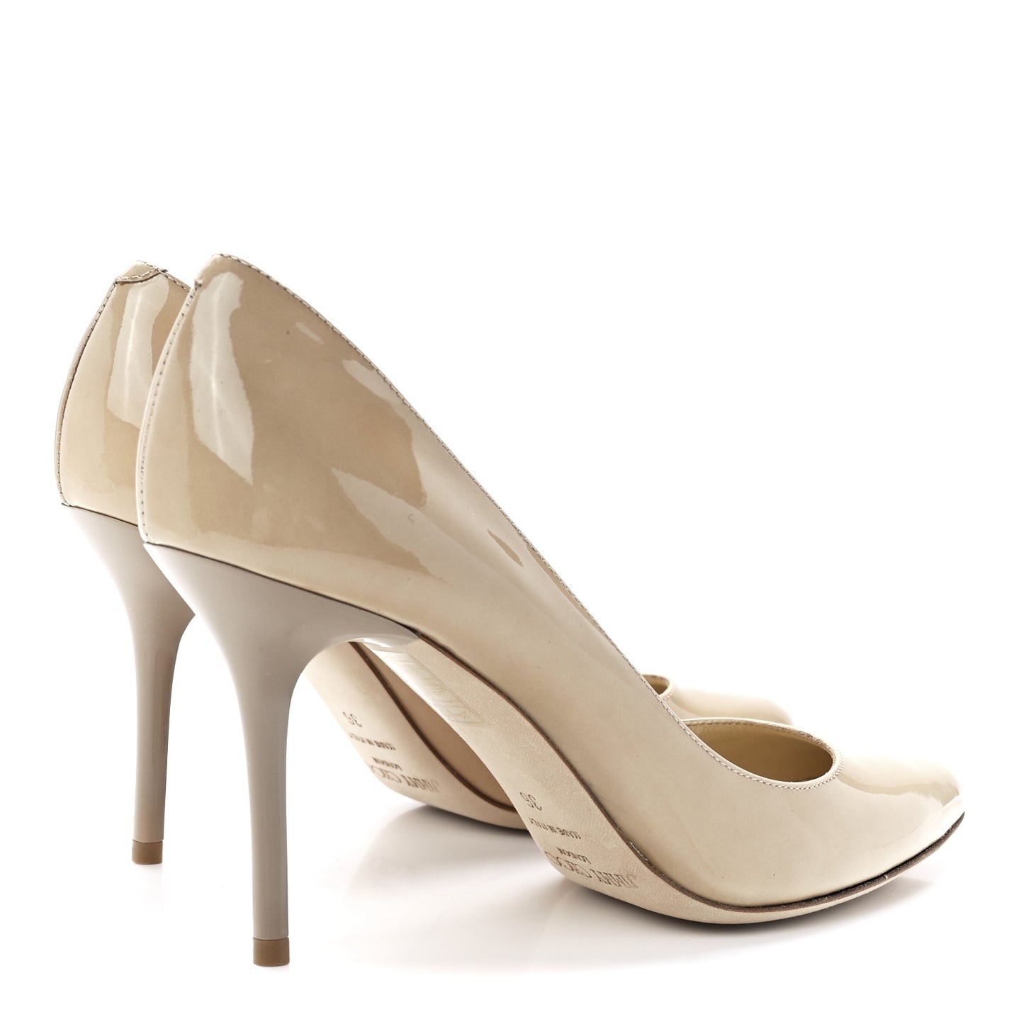 Patent Gilbert Round Toe Pumps 36 Nude