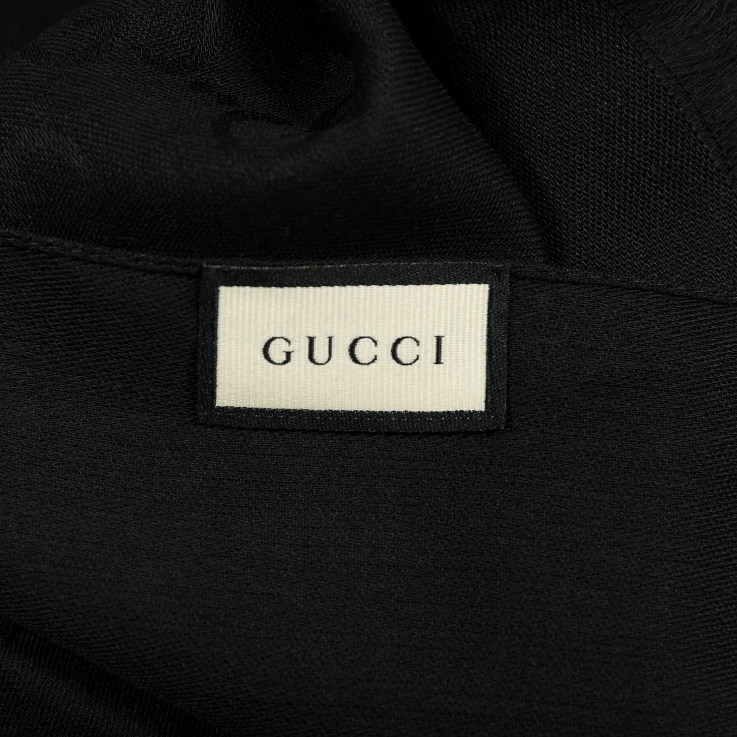Gucci Wool Silk GG Monogram GGNat Scarf Black 2 of 3
