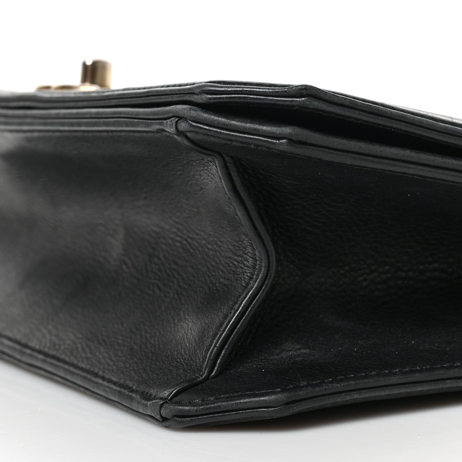 Chanel Calfskin Quilted Large Chain Link Full Flap Black 8 of 10
