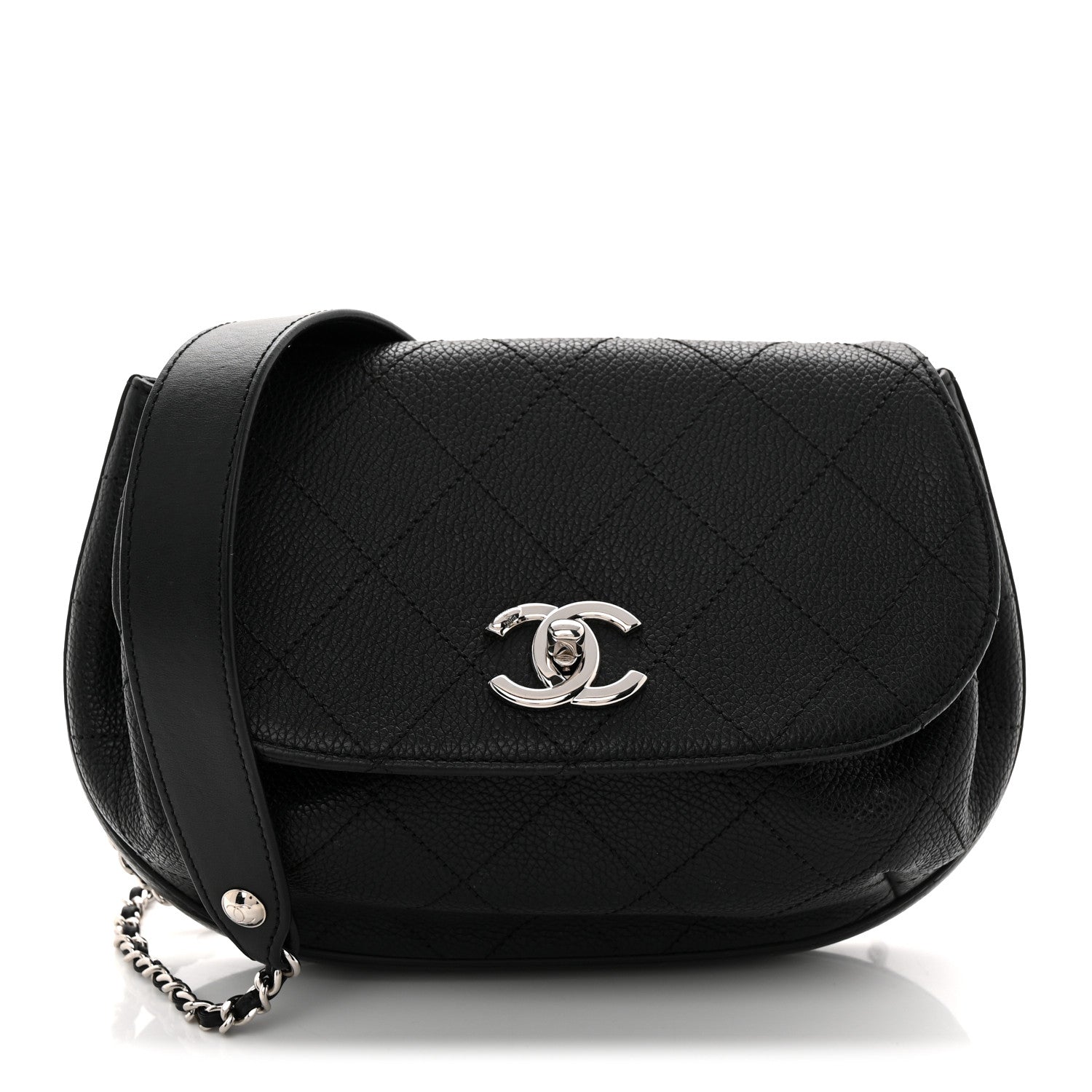 Chanel Calfskin Quilted Jungle Stroll Shoulder Bag Black 1 of 14