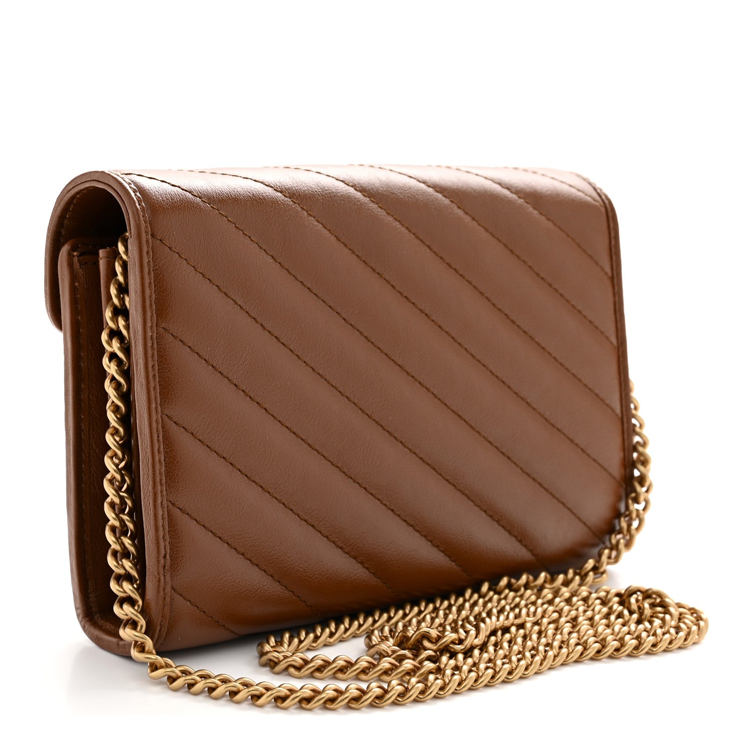 Gucci Azalea Calfskin Matelasse Diagonal GG Marmont Chain Wallet Cuir 3 of 11