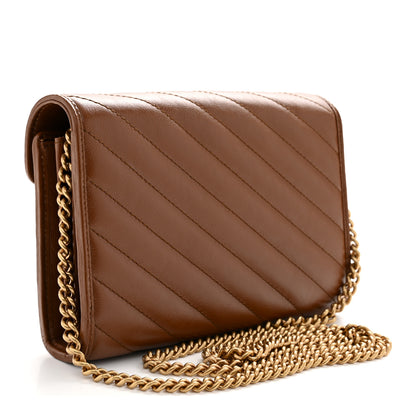 Gucci Azalea Calfskin Matelasse Diagonal GG Marmont Chain Wallet Cuir 3 of 11