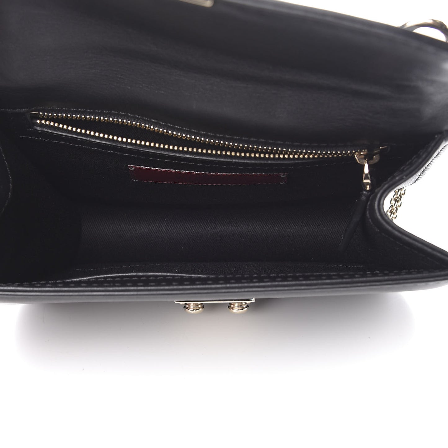 Vitello Small Glam Lock Rockstud Flap Black
