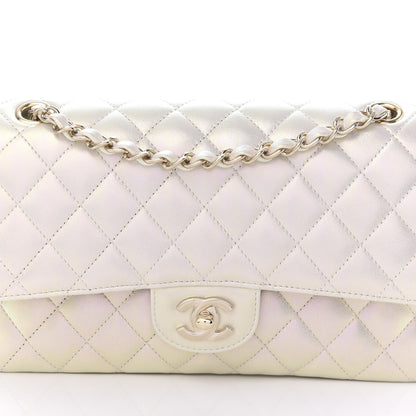 Chanel Iridescent Lambskin Quilted Medium Double Flap Ivory 10 of 10
