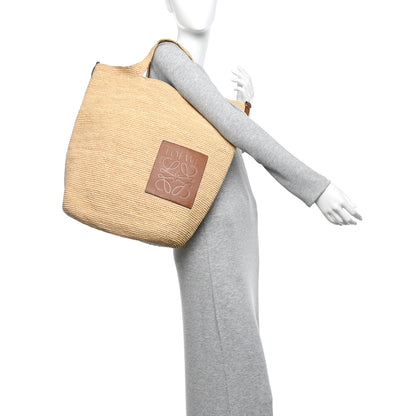 Loewe Raffia Slit Tote Bag Natural Tan 2 of 12