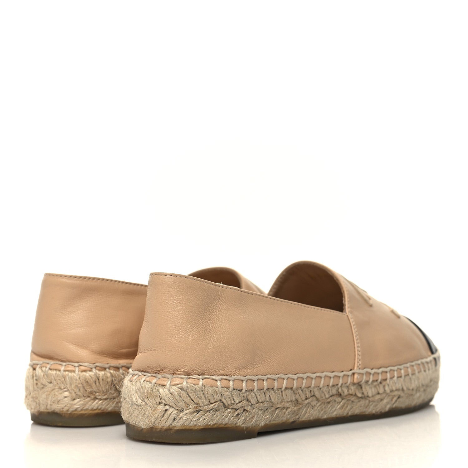 Chanel Lambskin CC Espadrilles 36 Beige Black 4 of 10