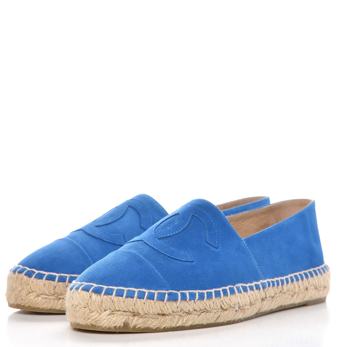 Suede Lambskin CC Espadrilles 38 Blue