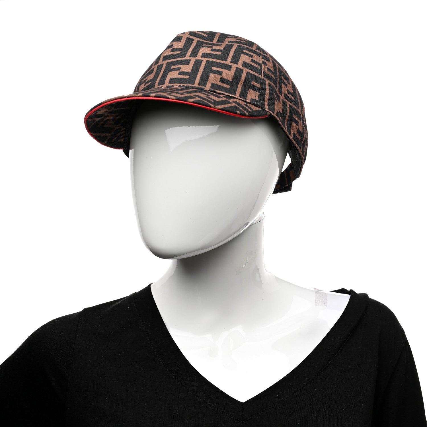 Fendi Canvas FF Reloaded Baseball Hat Tobacco Red 2 of 8