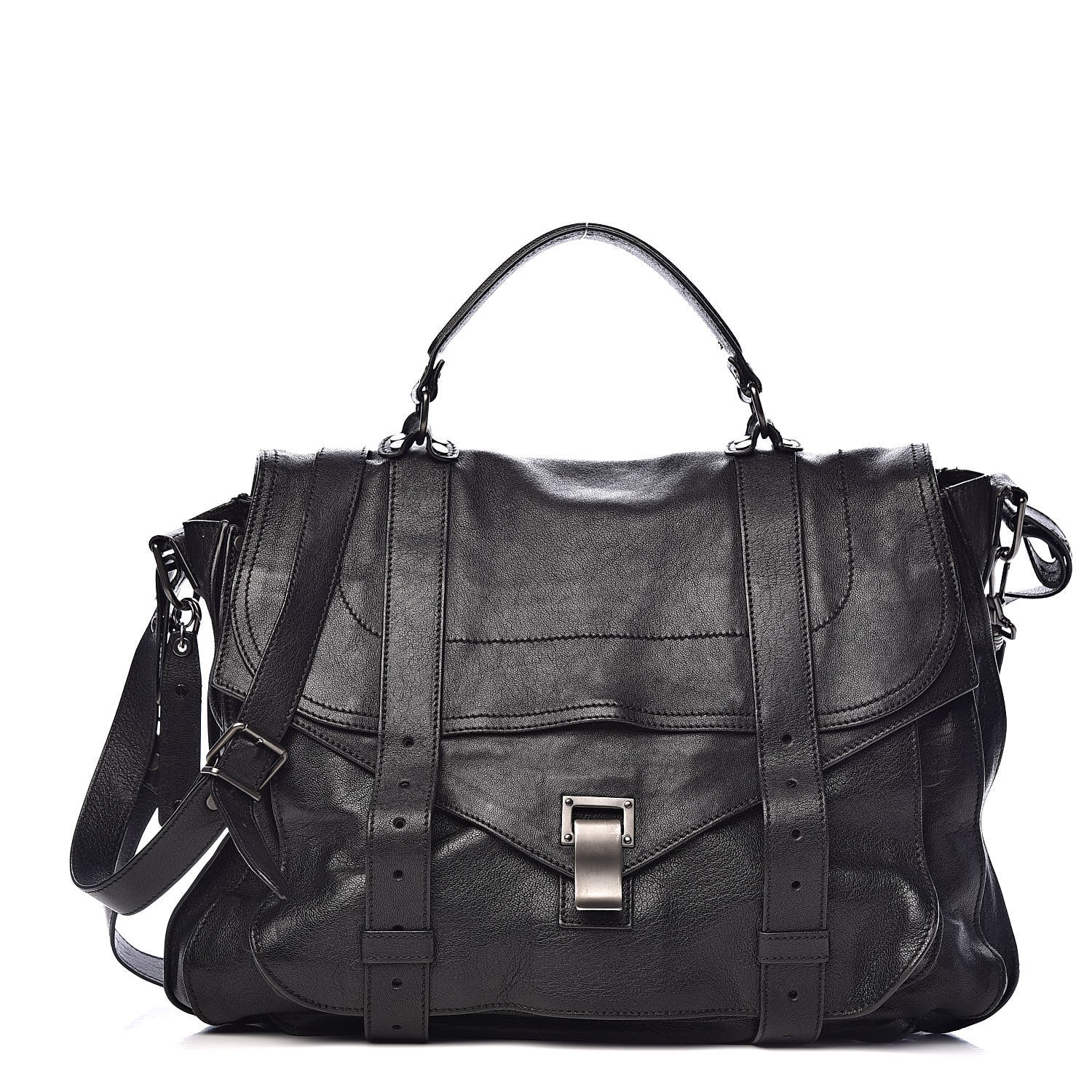 Proenza Schouler Lambskin PS1 Large Satchel Black 1 of 16