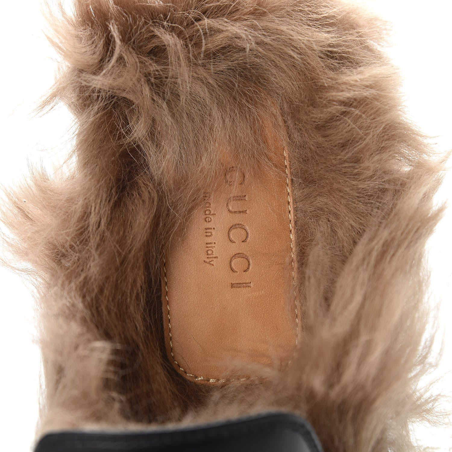 Gucci Calfskin Fur Womens Princetown Slippers 38 Black 7 of 8