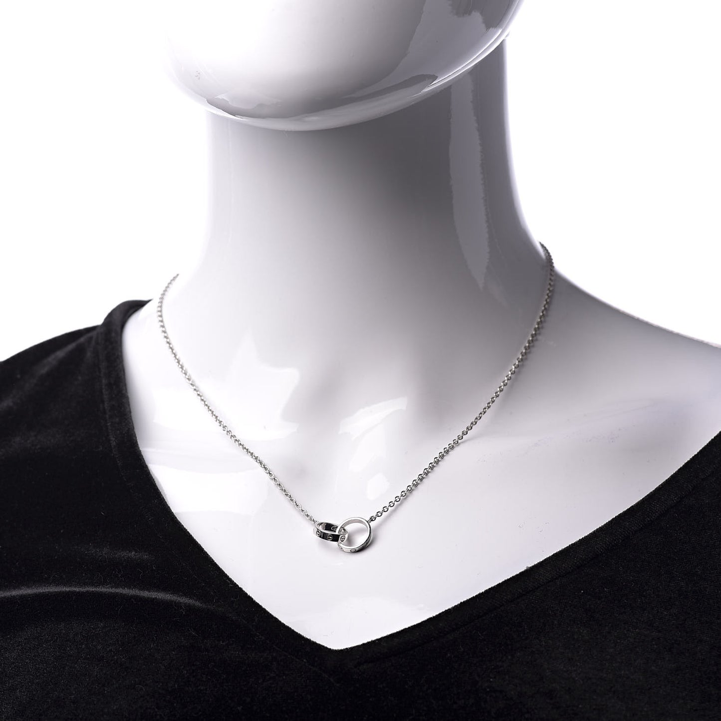 18K White Gold Interlocking LOVE Necklace