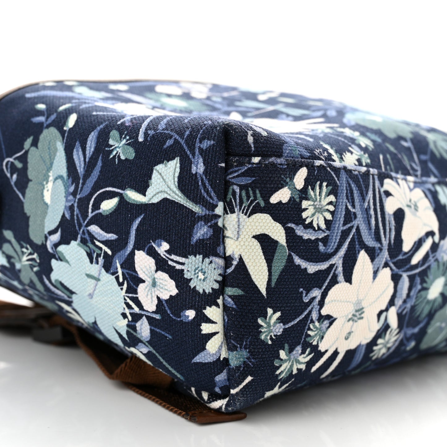 Canvas Flower Print Childrens Backpack Navy Brown