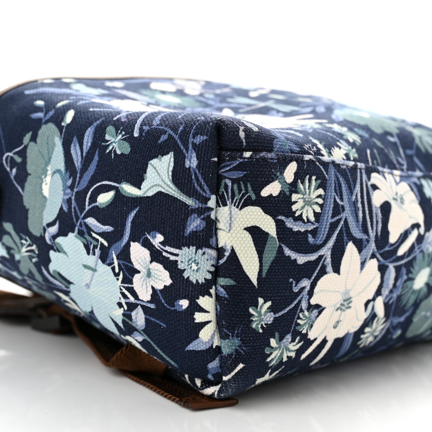 Gucci Canvas Flower Print Childrens Backpack Navy Brown 8 of 9