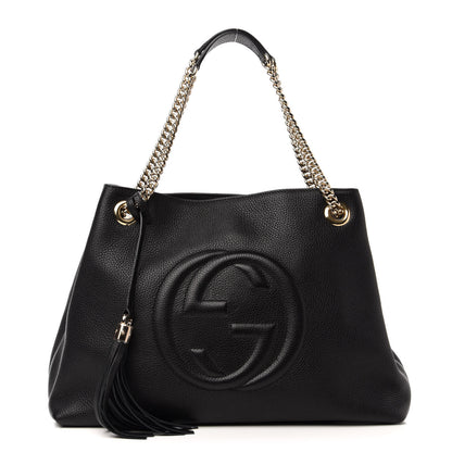 Gucci Pebbled Calfskin Medium Soho Chain Shoulder Bag Black 1 of 11