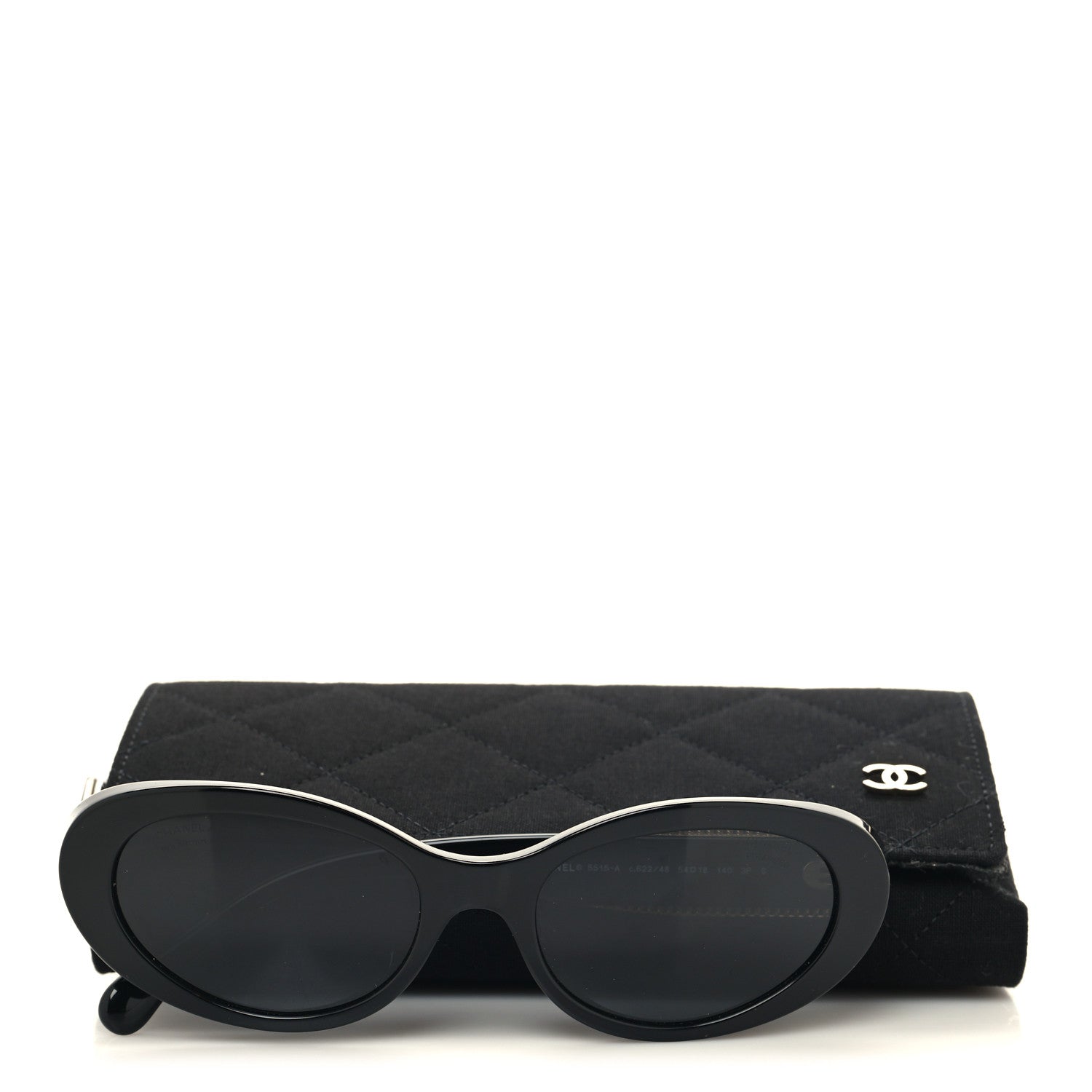 Chanel Acetate Oval Sunglasses 5515-A Black 7 of 7