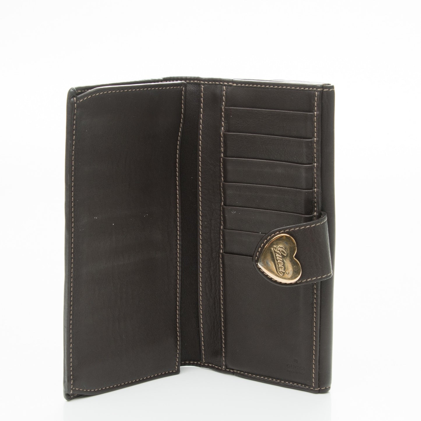 Monogram Heart Continental Wallet Dark Brown