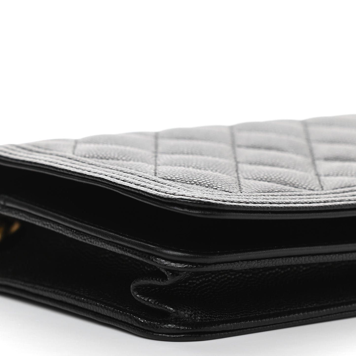Caviar Quilted Boy Wallet On Chain WOC Black