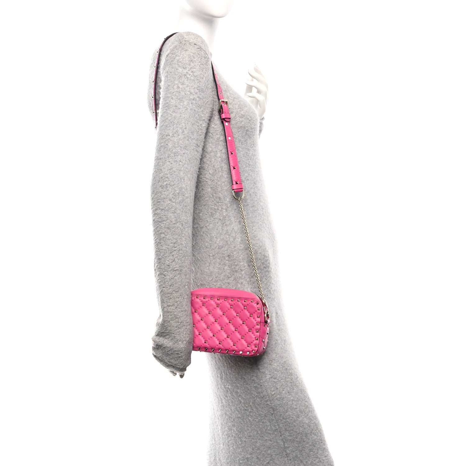 Valentino Garavani Nappa Rockstud Spike Camera Crossbody Bag Blossom 2 of 10