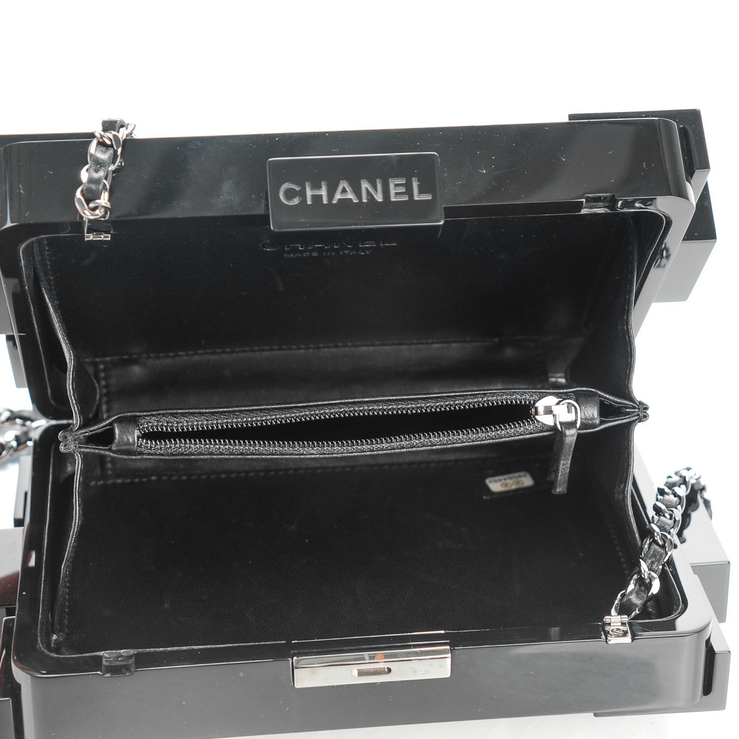 Chanel Plexiglass Barcode Boy Brick Lego Clutch Black 5 of 7