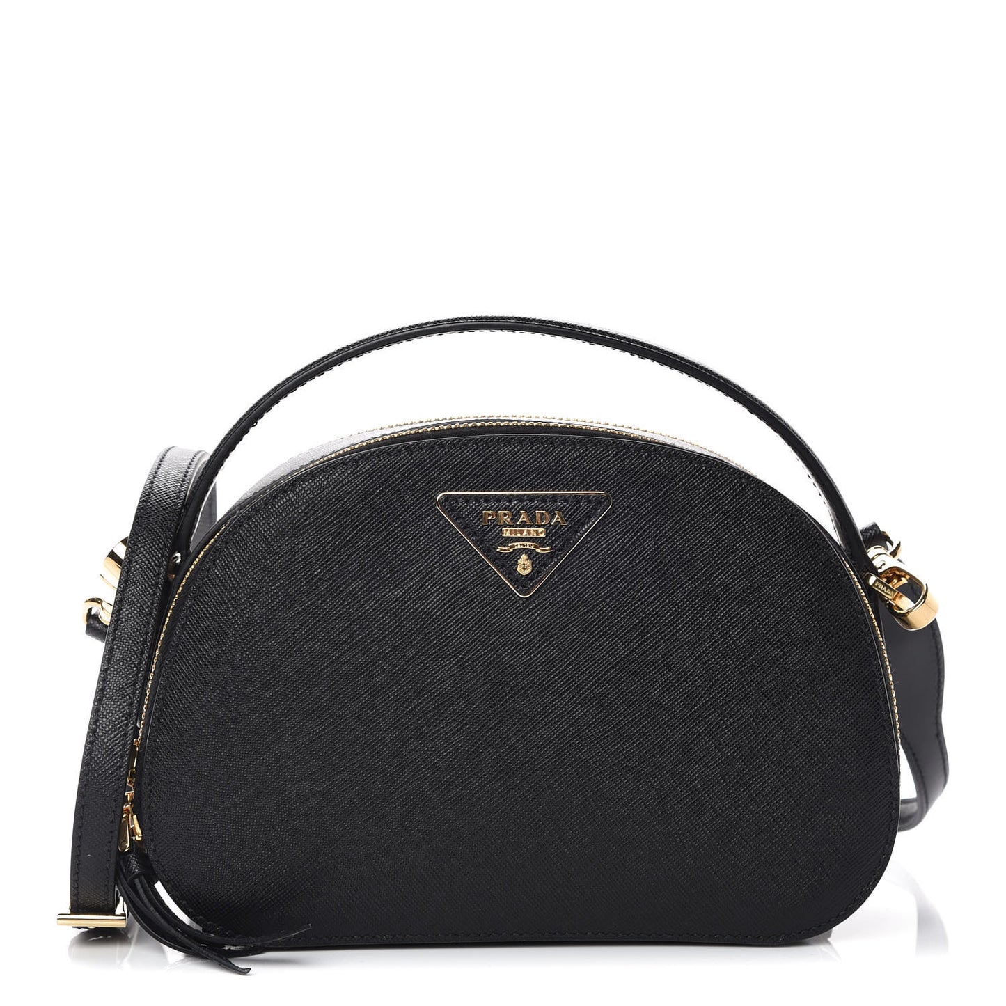 Saffiano Lux Odette Crossbody Black