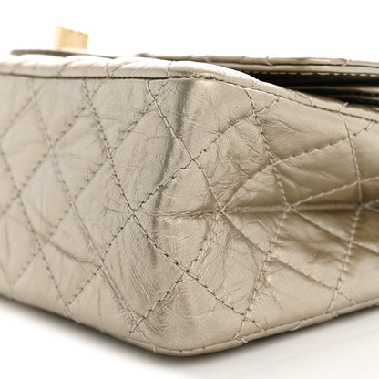 Chanel Metallic Aged Calfskin Quilted 2.55 Reissue 225 Flap Pale Gold 9 of 10