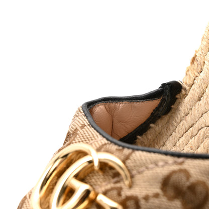 Gucci Monogram Matelasse GG Marmont Ankle Wrap Platform 35/120mm Espadrille Wedges 37 Beige Ebony Black Sand Storm 11 of 13