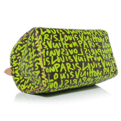 Louis Vuitton Monogram Graffiti Speedy 30 Green 4 of 7