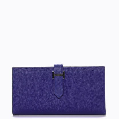 Hermes Epsom Bearn Gusset Wallet Bleu Electrique 1 of 9