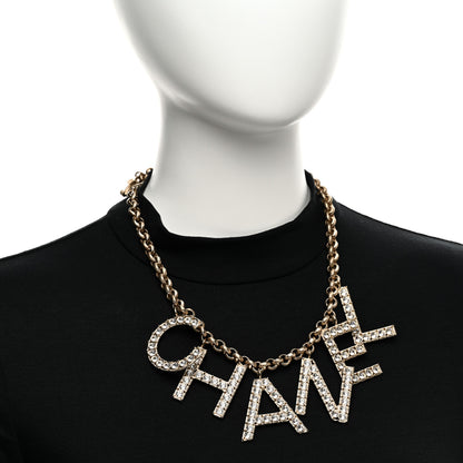 Chanel Crystal City of Lights Letter Chain Necklace Gold 2 of 5