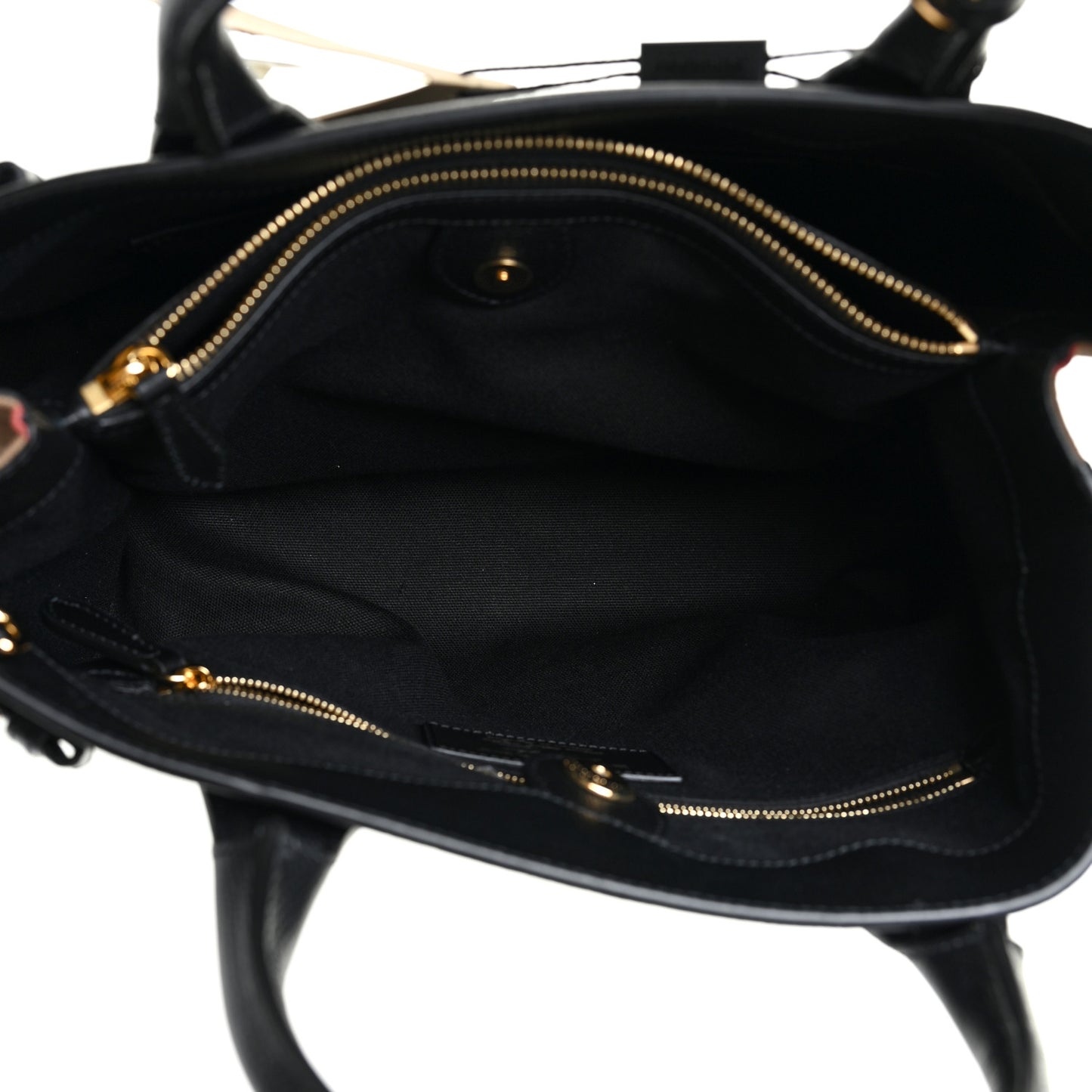 Grainy Calfskin House Check Medium Banner Tote Black
