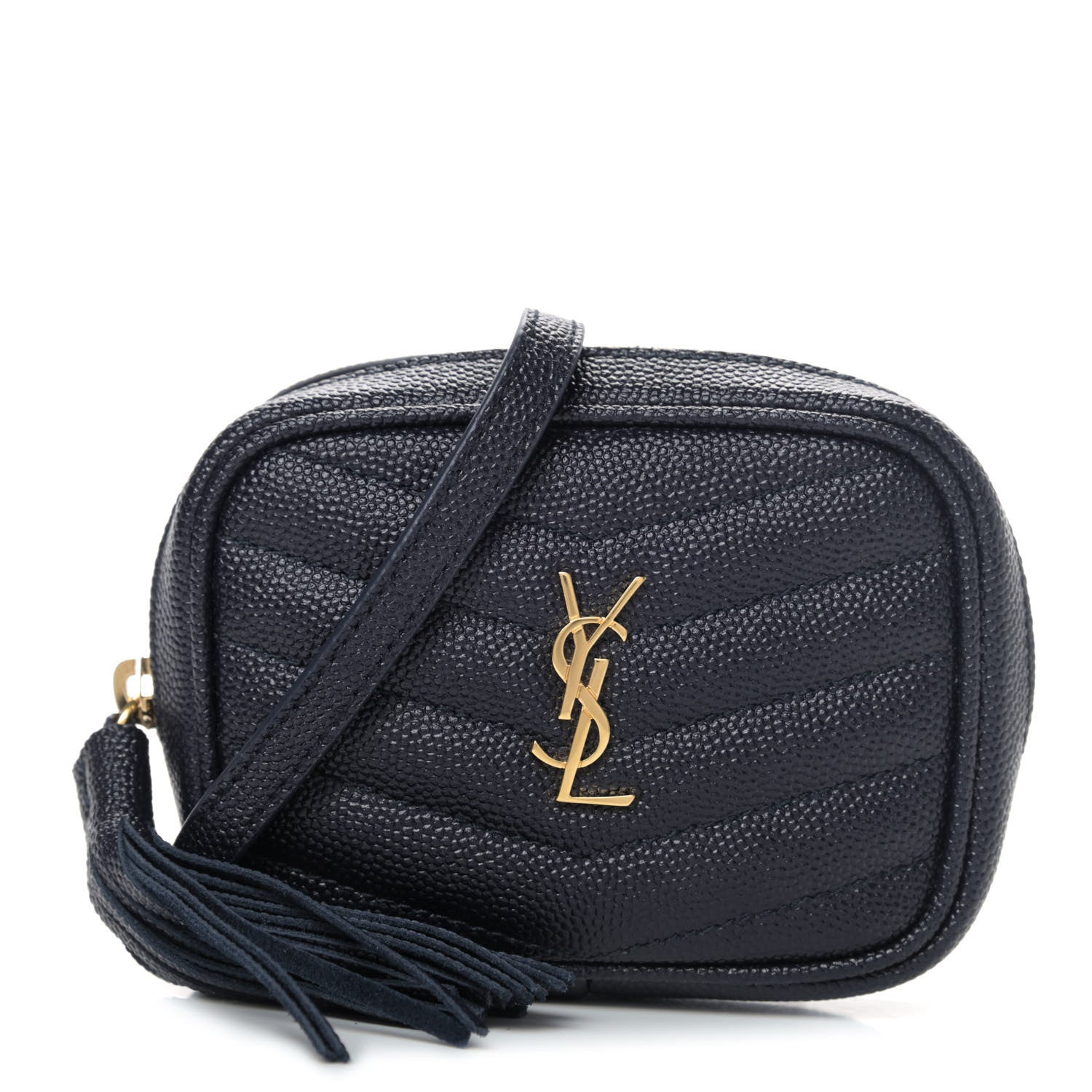 Saint Laurent Grain De Poudre Matelasse Monogram Baby Lou Camera Bag Deep Marine 1 of 4