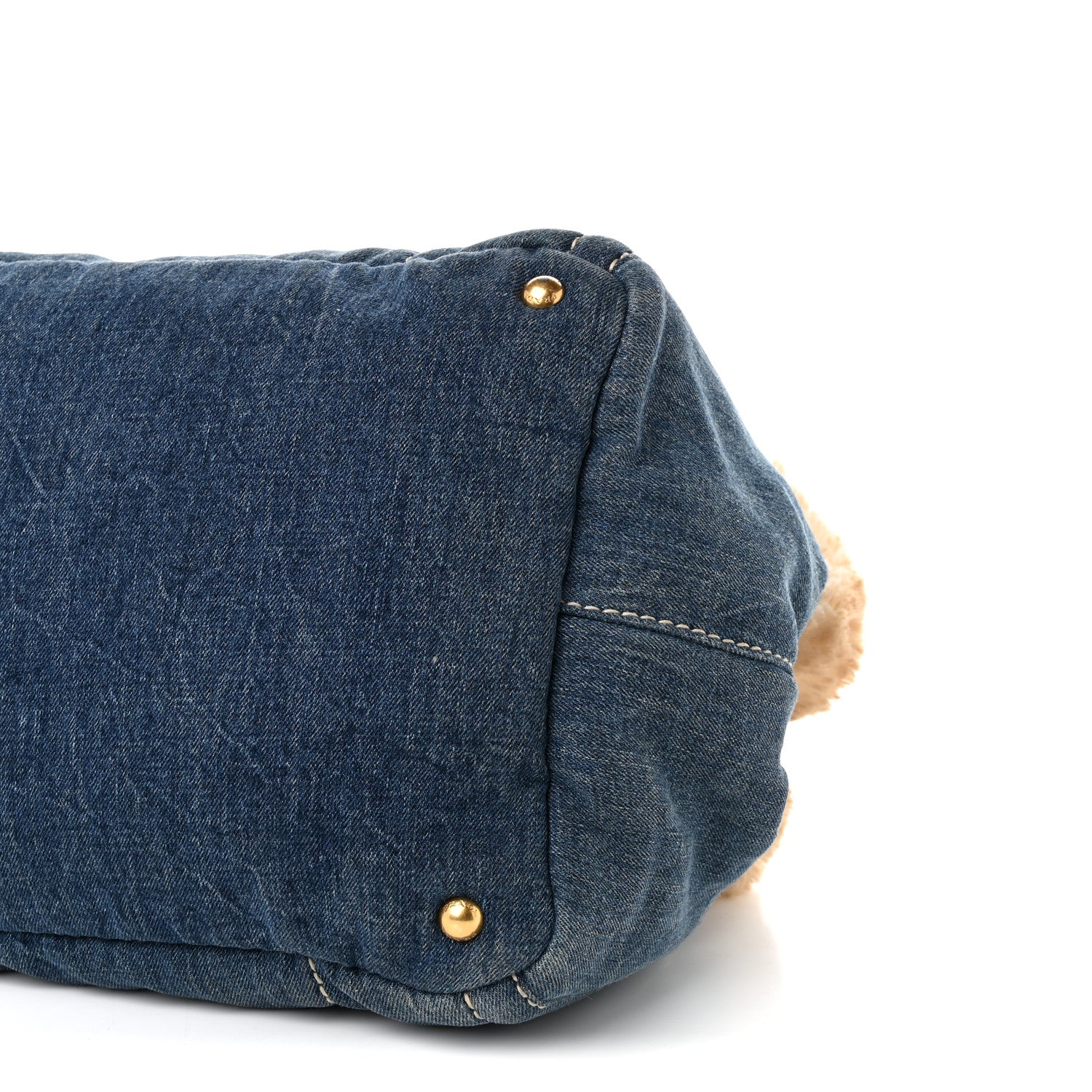 Prada Denim Eco Lapin Logo Tote Avio Cipria 10 of 11