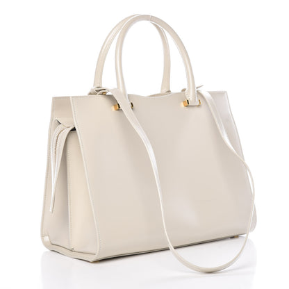 Saint Laurent Shiny Calfskin Medium Uptown Tote White 3 of 13
