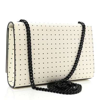 Saint Laurent Grain De Poudre Square Dot Print Small Monogram Kate Satchel White Matte Black 3 of 9