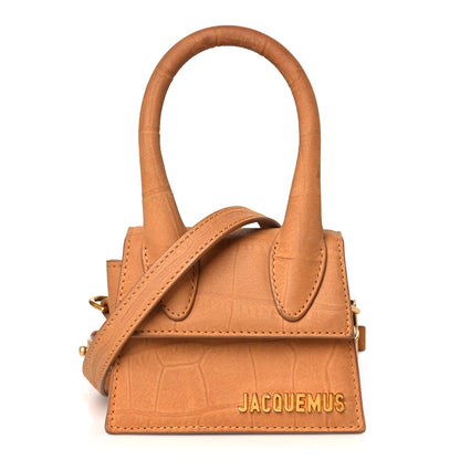 Jacquemus Suede Crocodile Embossed Le Chiquito Honey 1 of 13