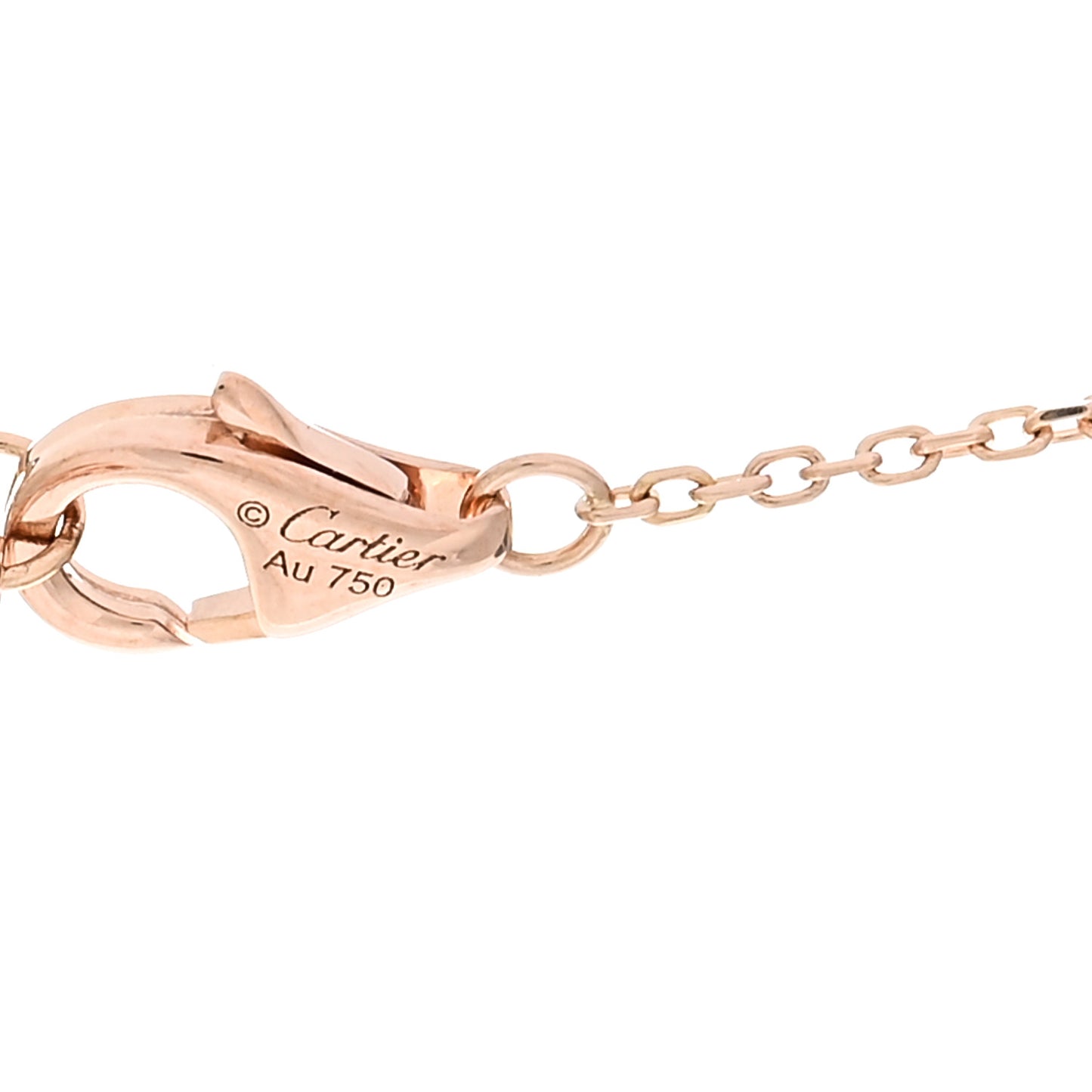 18K Pink Gold Diamond .34ct C De Cartier Pendant Necklace