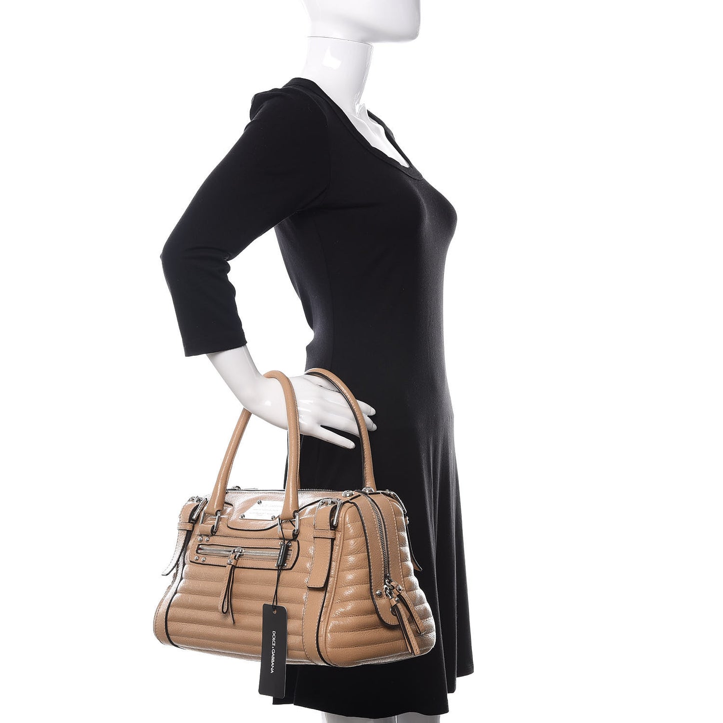 Grained Calfskin Easy Way Satchel Beige