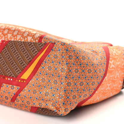 Hermes Silk Barenia Carre en Cravates Fourbi 25 MM Pouch Flamingo Pink Deer Brown 10 of 10