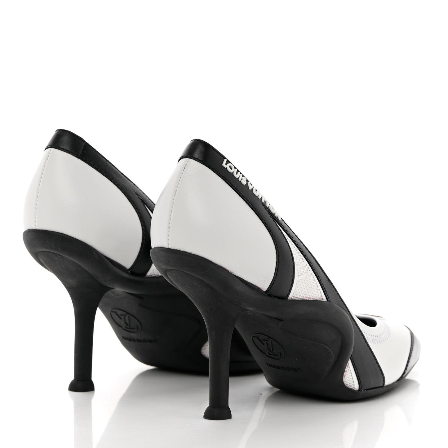 Lambskin Archlight Pumps 37 Black White