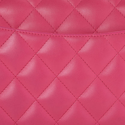 Chanel Lambskin Quilted Jumbo Double Flap Dark Pink 8 of 12