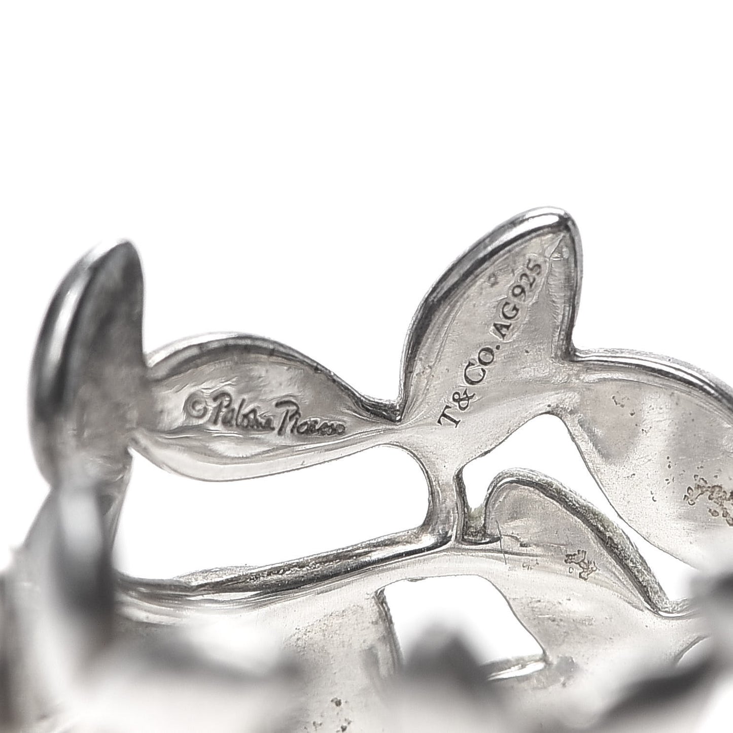 Sterling Silver Paloma Picasso Wide Olive Leaf Band Ring 57 8
