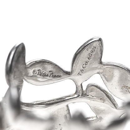 Tiffany Sterling Silver Paloma Picasso Wide Olive Leaf Band Ring 57 8 4 of 5