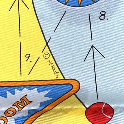 Hermes Silk Tea For Two Scarf 90 Creme Jaune Vif Multicolor 2 of 4