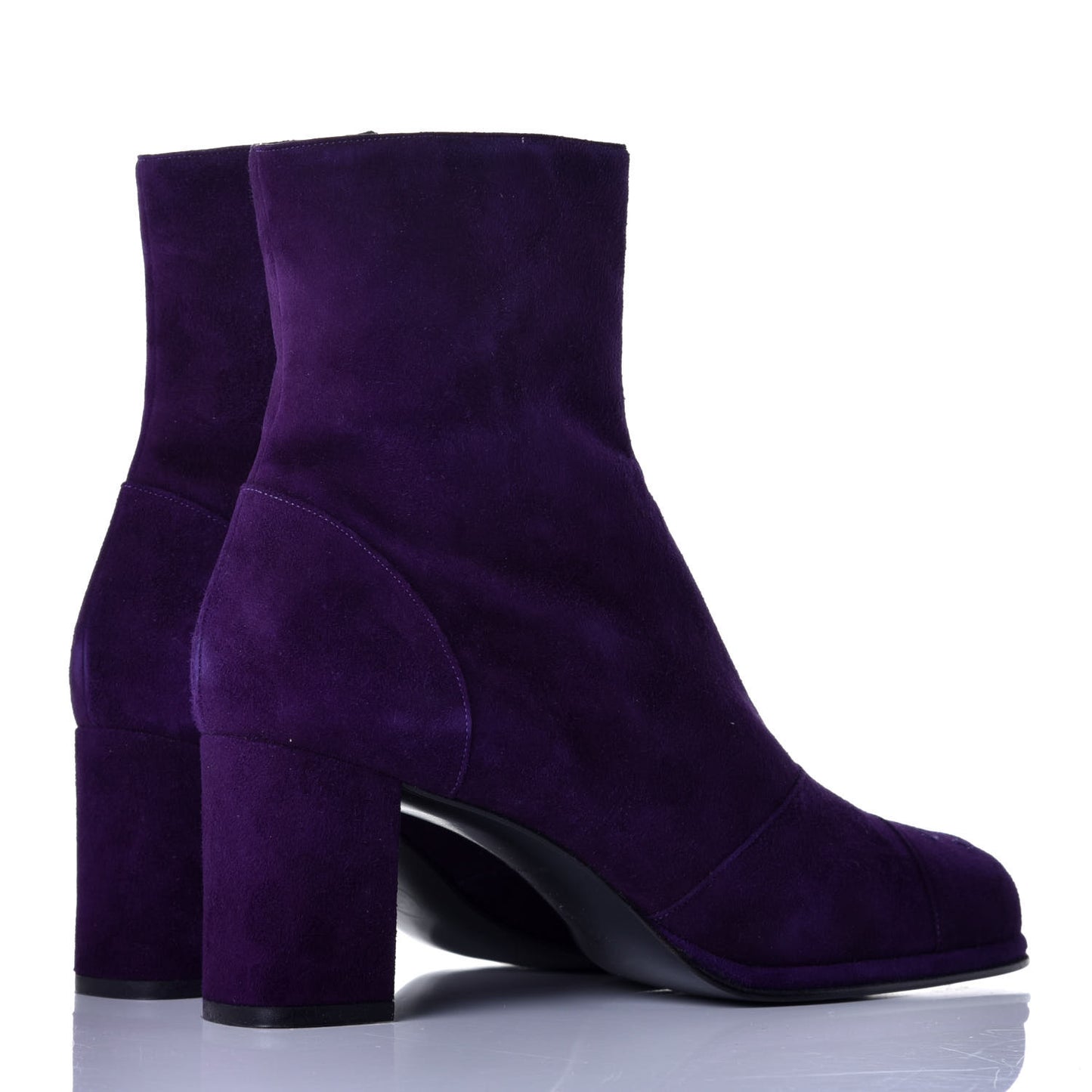 Suede CC Short Boots 38.5 Purple